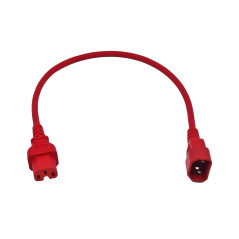 2m IEC C14 to C15 High Temperature Power Cable Red