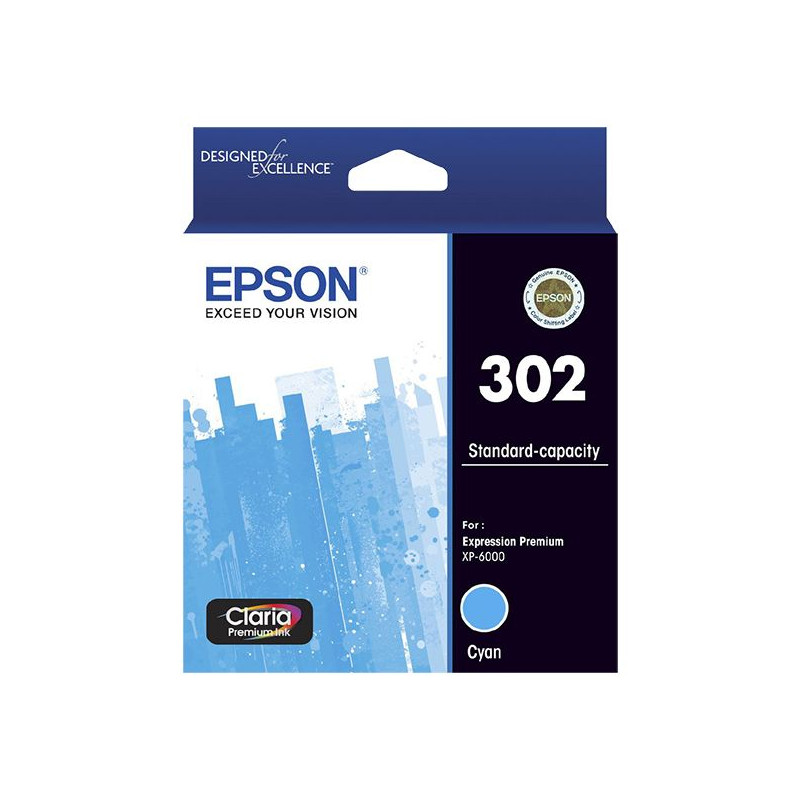 EPSON 302 CYAN INK CLARIA PREMIUM FOR EXPRESSION PREMIUM XP-6000