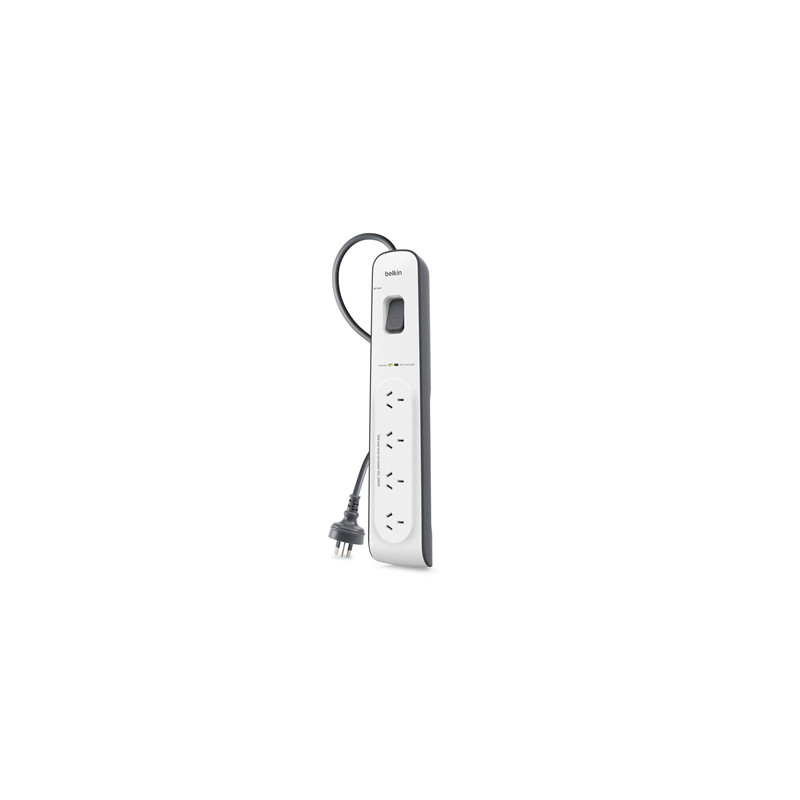 Belkin 4-Outlet Surge Protection Strip with 2M Power Cord  - Universally compatible - Grey