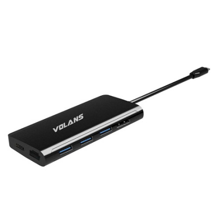 Volans VL-UCH3CLR Aluminium USB-C Multi-Port Adapter