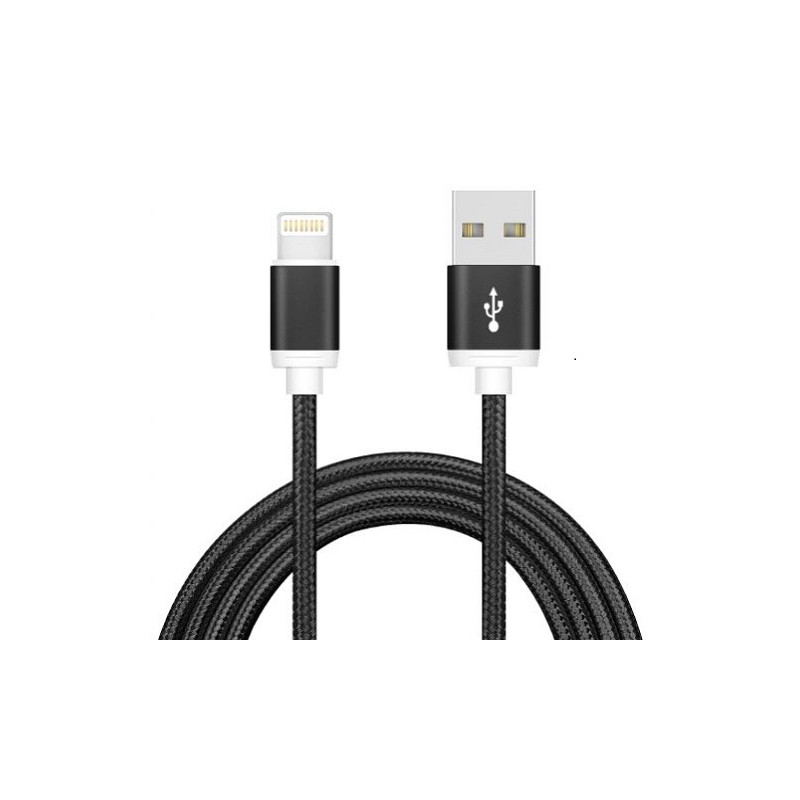 2m USB Lightning Data Sync Charger Black Cable for iPhone 5/6