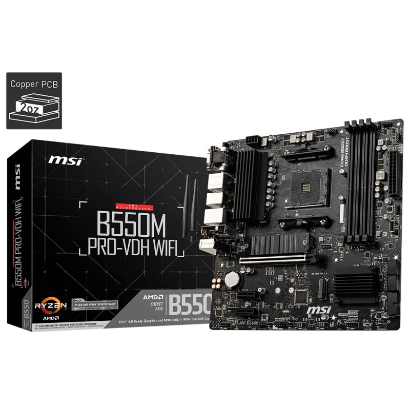 MSI B550M PRO-VDH Wi-Fi AM4 Micro-ATX Motherboard