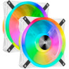 Corsair iCUE QL140 RGB White 140mm PWM Fan - Dual Pack with Lighting Node CORE