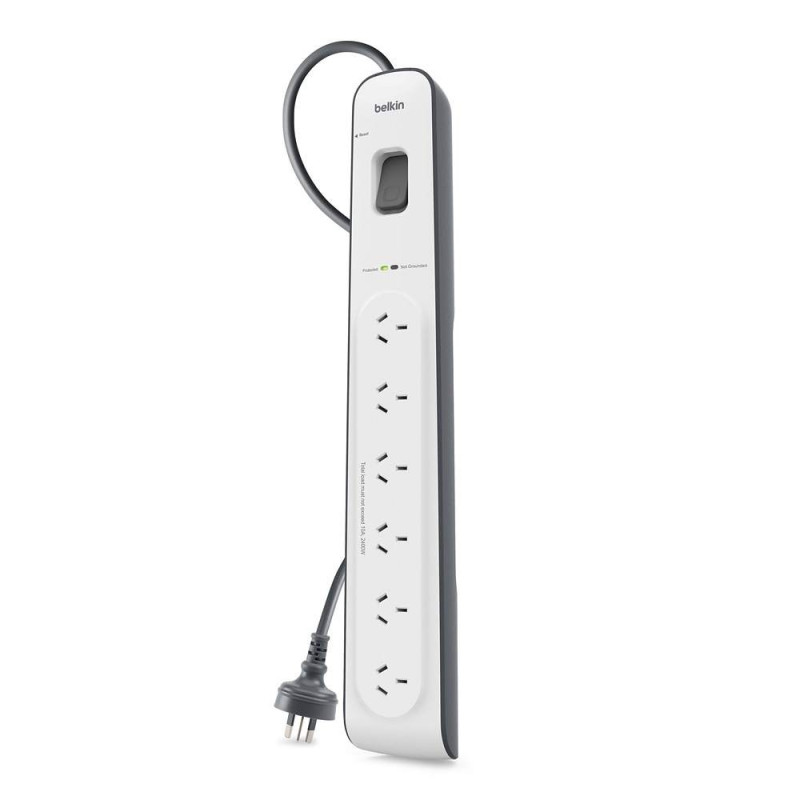 Belkin 6 Outlet Surge Protector with 2m Cord (BSV603AU2M)