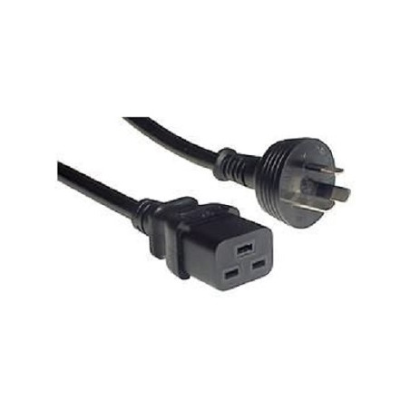 IEC C19 to Mains 10A Power Cable Black 2M