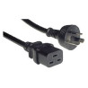 IEC C19 to Mains 10A Power Cable Black 2M