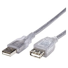 2m USB 2.0 Extension Cable - Type A Male to Type A Female Transparent