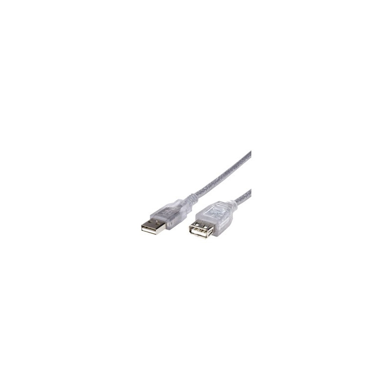 2m USB 2.0 Extension Cable - Type A Male to Type A Female Transparent