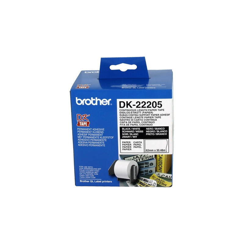 Brother DK22205 White Roll 62mm x 30.48 metres