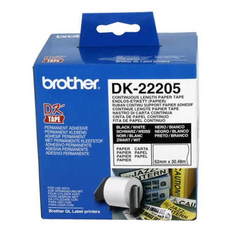 Brother DK22205 White Roll 62mm x 30.48 metres