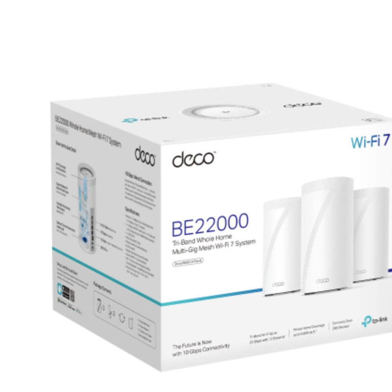 TP-Link Deco BE85(3-pack) BE22000 Tri-Band WiFi 7 Home Mesh 