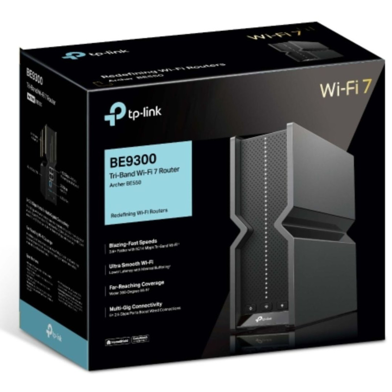 TP-Link BE550 BE9300 Tri-Band WiFi 7 router 