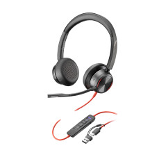 HP POLY BLACKWIRE 8225 MS , STEREO USB-C CORDED HEADSET , ANC , INC USB-A ADAPTOR