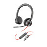 HP POLY BLACKWIRE 8225 MS , STEREO USB-C CORDED HEADSET , ANC , INC USB-A ADAPTOR