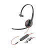 HP POLY BLACKWIRE C3215 UC MONO USB-C CORDED HEADSET, 3.5MM INCL USB-A ADAPTOR