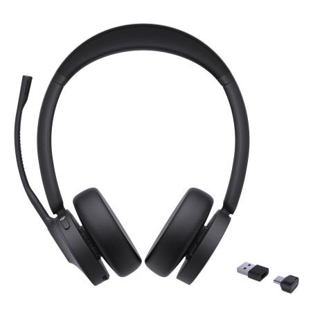 YEALINK WIRELESS (BH70) MS STEREO BLUETOOTH HEADSET BT51 DONGLE, BLACK, C TO A ADAPTER