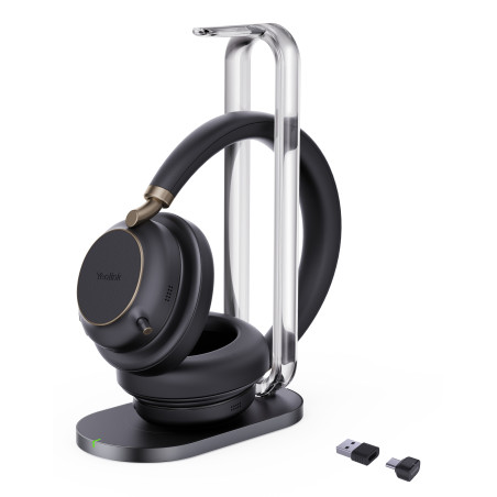 YEALINK WIRELESS (BH76 PLUS) MS ANC STEREO HEADSET, CHARGINGSTAND, BLACK, USB-C/A DONGLE