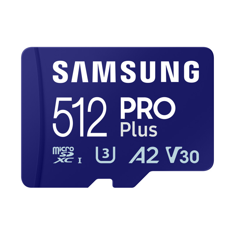 SAMSUNG (PRO PLUS) 512GB MICRO SD CARD w/ ADAPTER, CL10, 180R/130W MB/s, 10YR WTY