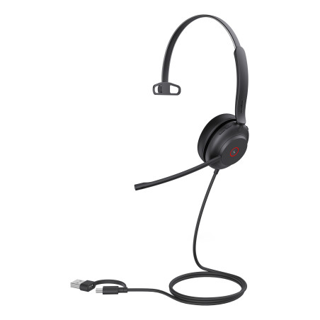 YEALINK WIRED (UH37) UC MONO HEADSET,NOISE CANCELLING MIC,LEATHER, USB-C, C TO A ADAPTOR
