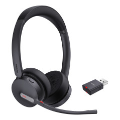 YEALINK BLUETOOTH DECT (WH64) UC STEREO HYBRID HEADSET, WDD60 DECT DONGLE, NO BASE STATION
