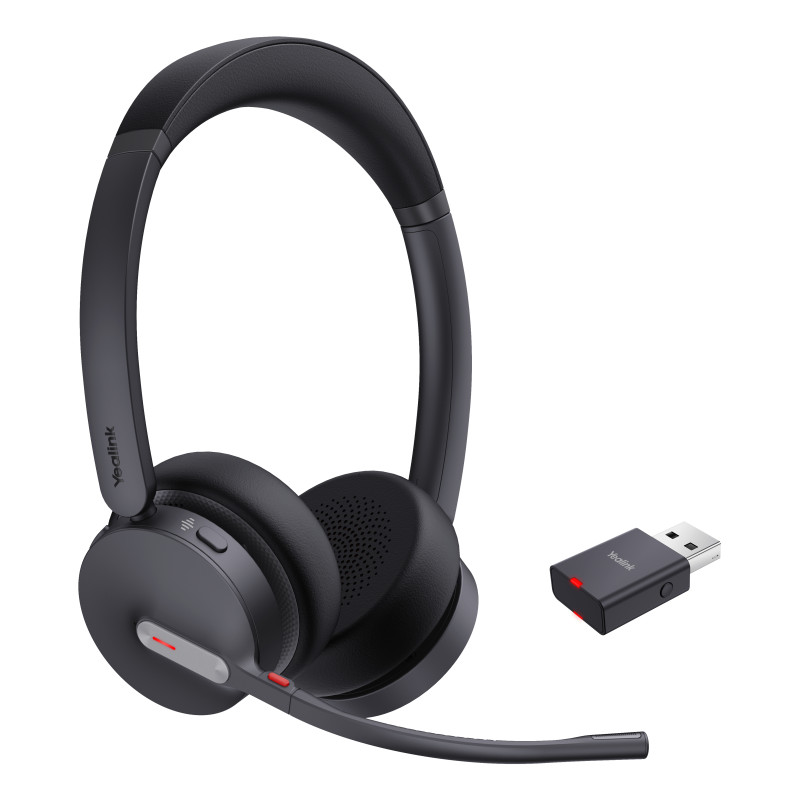 YEALINK BLUETOOTH DECT (WH64) UC STEREO HYBRID HEADSET, WDD60 DECT DONGLE, NO BASE STATION