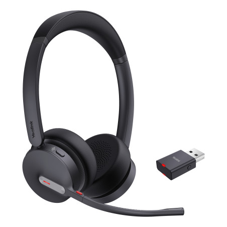 YEALINK BLUETOOTH DECT (WH64) UC STEREO HYBRID HEADSET, WDD60 DECT DONGLE, NO BASE STATION