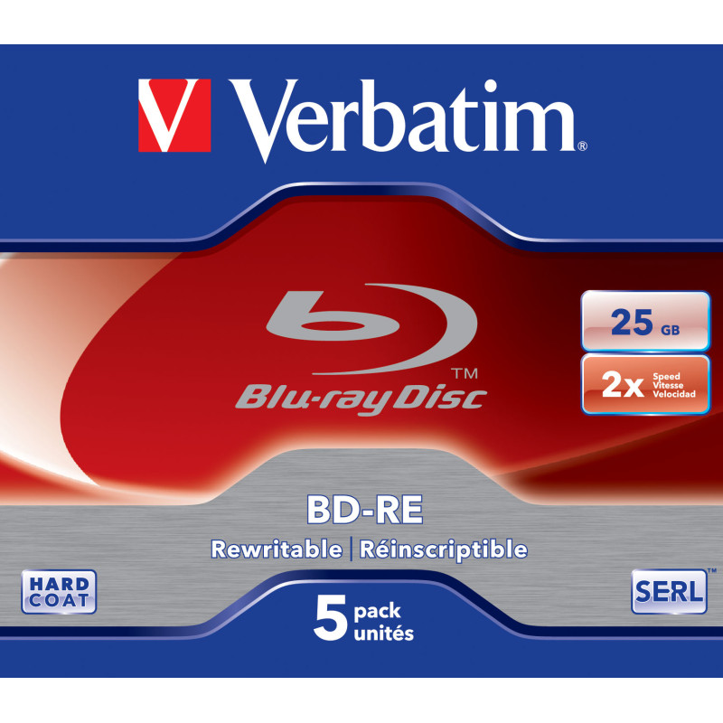 Blu Ray BD-RE 2X 25GB 5pack