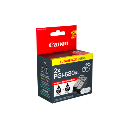 CANON PGI680XLBK BLK INK TWIN PK TANK 400 PAGES FOR TR7560 TR8560 TS6160 TS8160 TS9160