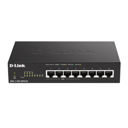 D-Link 8-Port Gigabit Smart Managed PoE Switch with 4 PoE ports (80W PoE budget)
