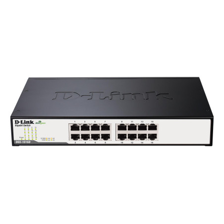 D-Link DGS-1016D 16-Port Gigabit Unmanaged Switch - Durable Metal Housing