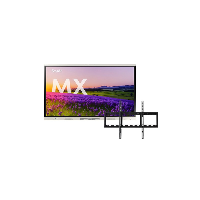 SMART Board MX086-V5 IFP with iQ 5Y Assure And WM-SBID-200 Wall Mount Bundle