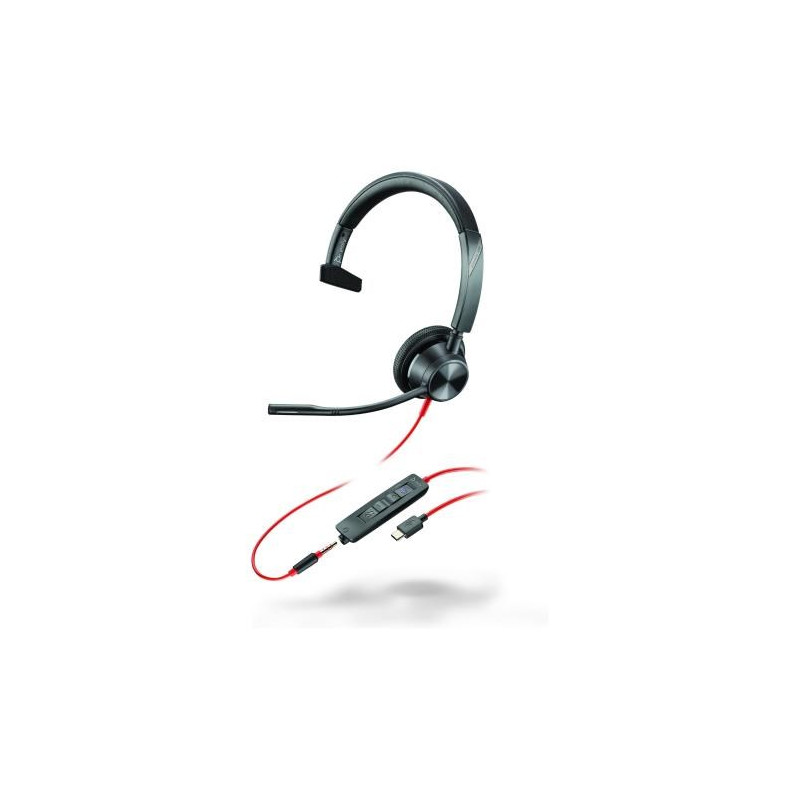 POLY BLACKWIRE 3315 MONAURAL M ICROSOFT TEAMS CERTIFIED USB-C HEADSET 3.5MM PLUG USB-C/A