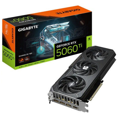 Gigabyte GeForce RTX™ 5060 Ti GAMING OC 16G, 2647 MHz, CUDA TBD, 28 Gbps, GDDR7, 128 bit, PCI-E 5.0, PSU 650W, DisplayPort