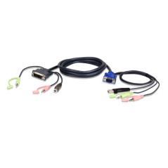 ATEN 3M USB VGA TO DVI-A KVM CABLE WITH AUDIO