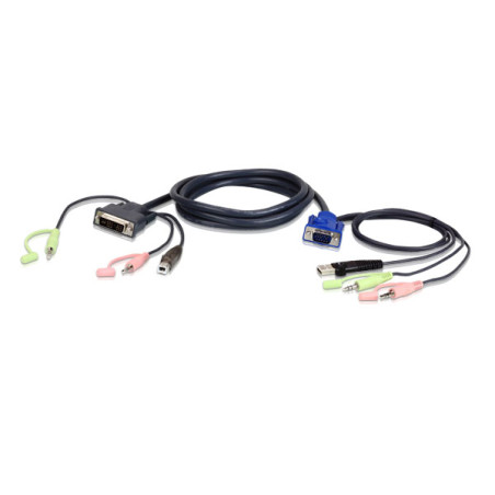 ATEN 3M USB VGA TO DVI-A KVM CABLE WITH AUDIO