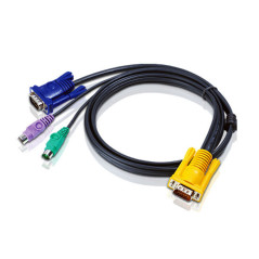ATEN 3.0M 3IN1 VGA, PS/2 CONSOLE KVM SPLIT CABLE HDB-15M TO SPHD-15M