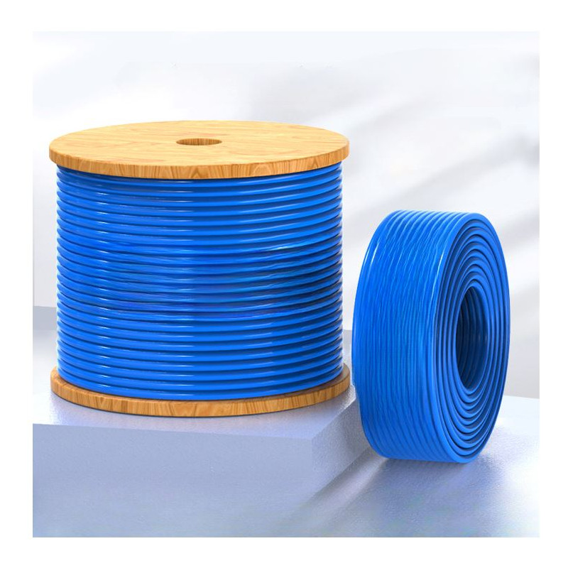 8Ware 350m CAT6A Ethernet 24AWG 30V LAN Stranded Core Cable Roll Bare Copper Twisted Core PVC Jacket on Reel Box Blue 305m
