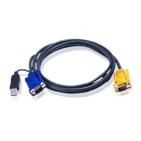 ATEN 1.8M 3IN1 VGA CONSOLE TO USB PC KVM SLIM CABLE