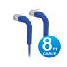 UniFi Patch Cable 8m Blue, Both End Bendable to 90 Degree, RJ45 Ethernet Cable, Cat6, Ultra-Thin 3mm Diameter U-Cable-Patch-8M-R