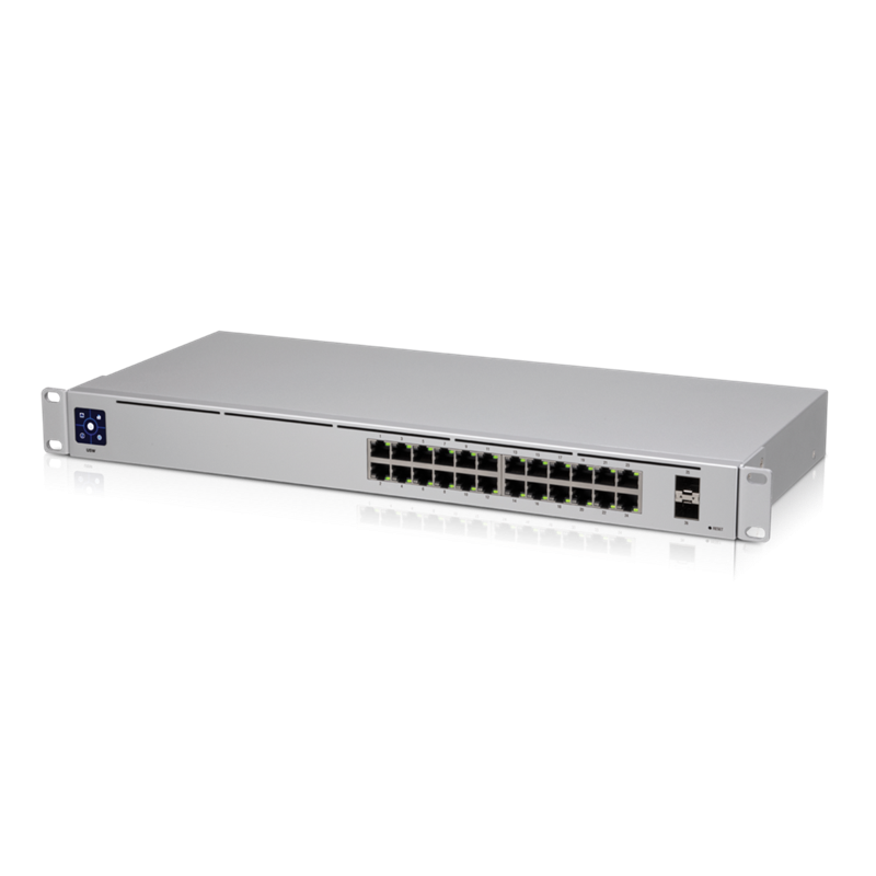 UBIQUITI UniFi SWITCH STANDARD 24 PORT, 24 xGbE RJ45, 2x SFP, RACK-MOUNT, 1YR