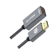8ware DisplayPort DP to HDMI Adapter Converter Cable 15cm - Male to Female 1080P Gold-Plated for PC/Laptop to HDTVs Projectors D