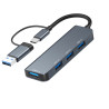 Astrotek 4 Port High speed USB3.0 HUB U-Disk USB-A Keyboard Mouse Gamepad with USB A adapter Compatible with both USB A and USB 