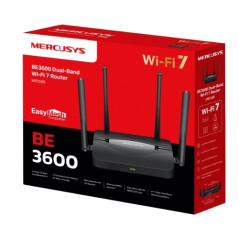 TP-LINK MERCUSYS BE3600 WI-FI 7 DUAL-BAND ROUTER, EASYMESH, WAN GbE(1), LAN GbE(3), 2YR