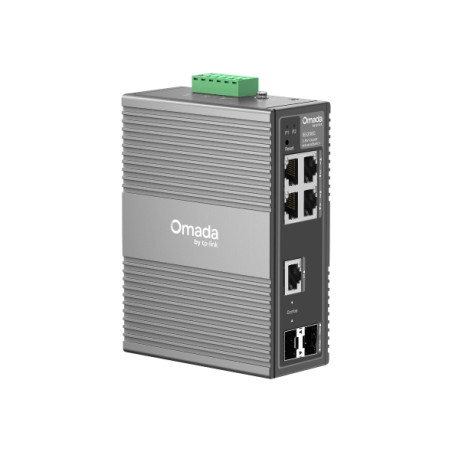 TP-LINK OMADA 6-PRT INDUS MANAGED GIGABIT SWITCH, GbE (4), SFP COMBO(1), SFP(1), 5YR