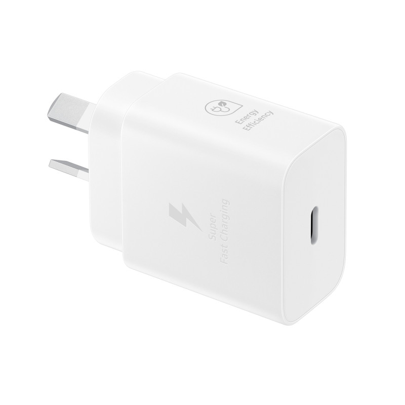 SAMSUNG AC POWER ADAPTOR - 25W, USB-C, NO CABLE (WHITE)