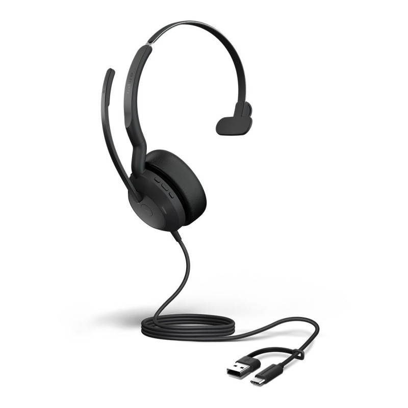 JABRA EVOLVE2 50 CORDED MS MONO ANC HEADSET, USB-C/A WITH BLUETOOTH (REQ USB CONNECTION)
