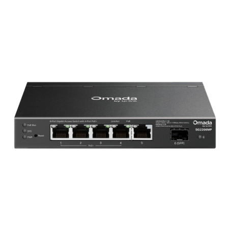 TP-LINK OMADA 6-PORT MANAGED GIGABIT SWITCH, POE+(4), SFP(1), 63W, 5YR