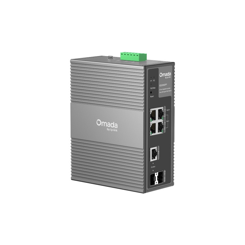 TP-LINK OMADA 6-PRT INDUST MANAGED GIGABIT SWITCH, POE+(3), POE++(1), SFP COMBO(2), 5YR