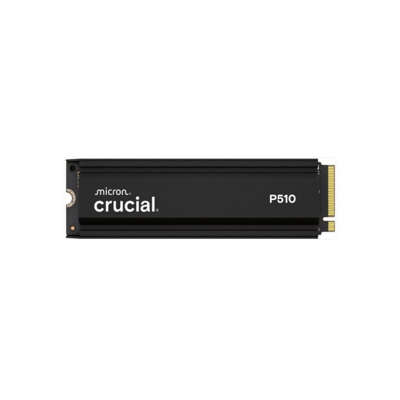 Crucial P510 2TB Gen5 2280 NVMe M.2 SSD Heatsink 10,000 / 8,700 MB/s R/W 1200TBW 1.4M IOPS 1.5M hrs MTTF Full-Drive Encryption 5