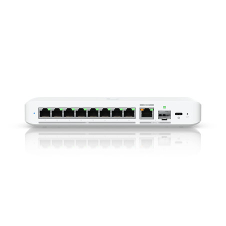 UBIQUITI UniFi SWITCH FLEX 2.5G 8 PORT, (8) 2.5 GbE, 10 GbE, 10G SFP+, USB-C POWER,1YR
